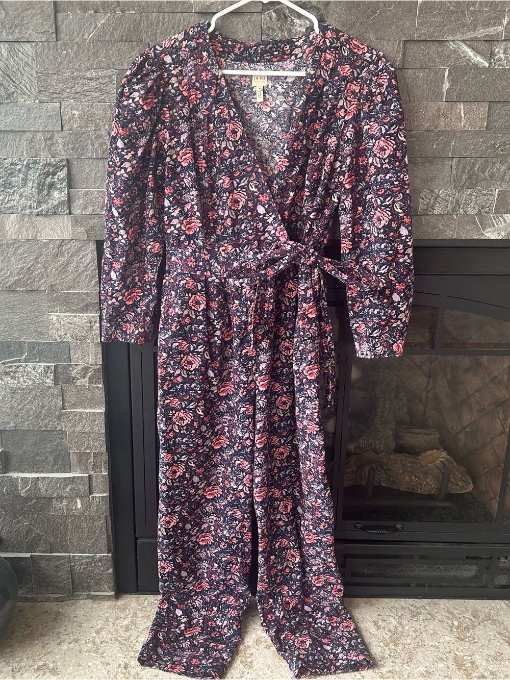 La Vie Floral Wrap Jumpsuit w/ Tie Waist